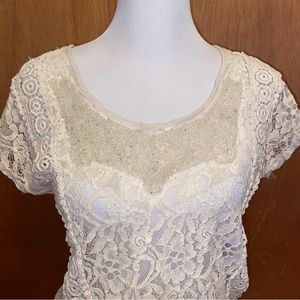 Beautiful Lace beaded top from The Buckle, size S